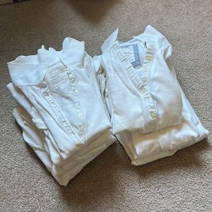 Bundle of white polo shirts perfect for school uniform